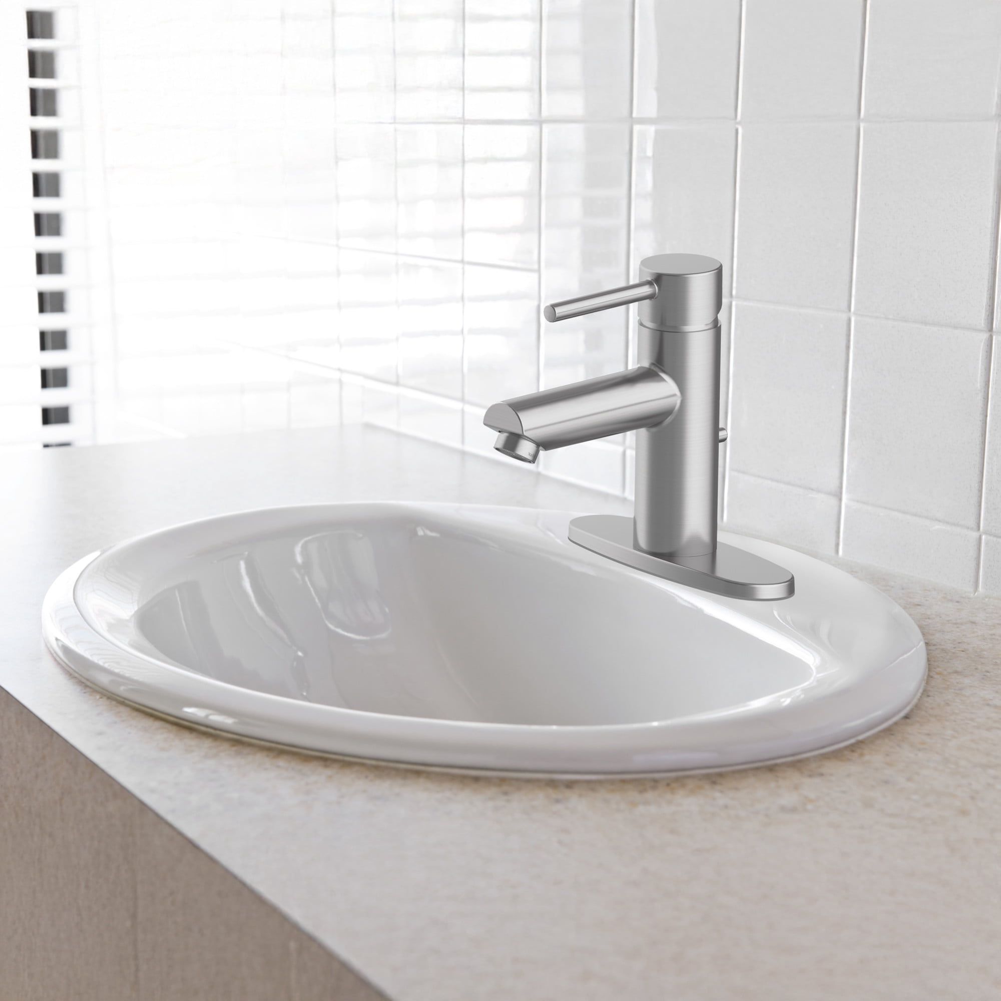 Design House 573428 Oval Drop-In Sink 20x17 Single Basin in White