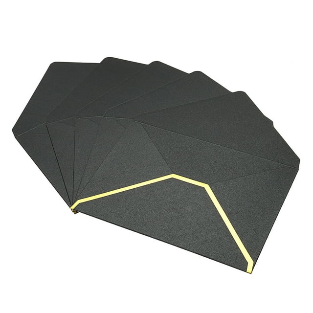 Unique Bargains V Flap Invitation Envelopes, Wedding, Black, 10 Pack