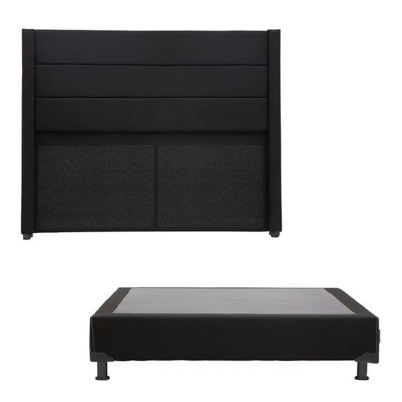 Box Base Cama Individual + Cabecera Lugo Negro