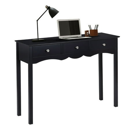 European Black Console Chest Costway Console Table Hall table Side Table Desk Accent Table 3 Drawers Entryway Black ()