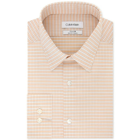 Calvin Klein Mens Check Button Up Dress Shirt