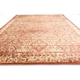 thumbnail image 3 of 10' x 13' Brick Red and Creamy Ivory Bohemian Border Rectangular Area Throw Rug, 3 of 8