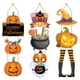 thumbnail image 3 of Colgante de puerta con cara de fantasma de Halloween, cartel de puerta de calabaza, sombrero de bruja, truco o trato, feliz día de Halloween, decoración para el hogar, 2023, 3 of 3