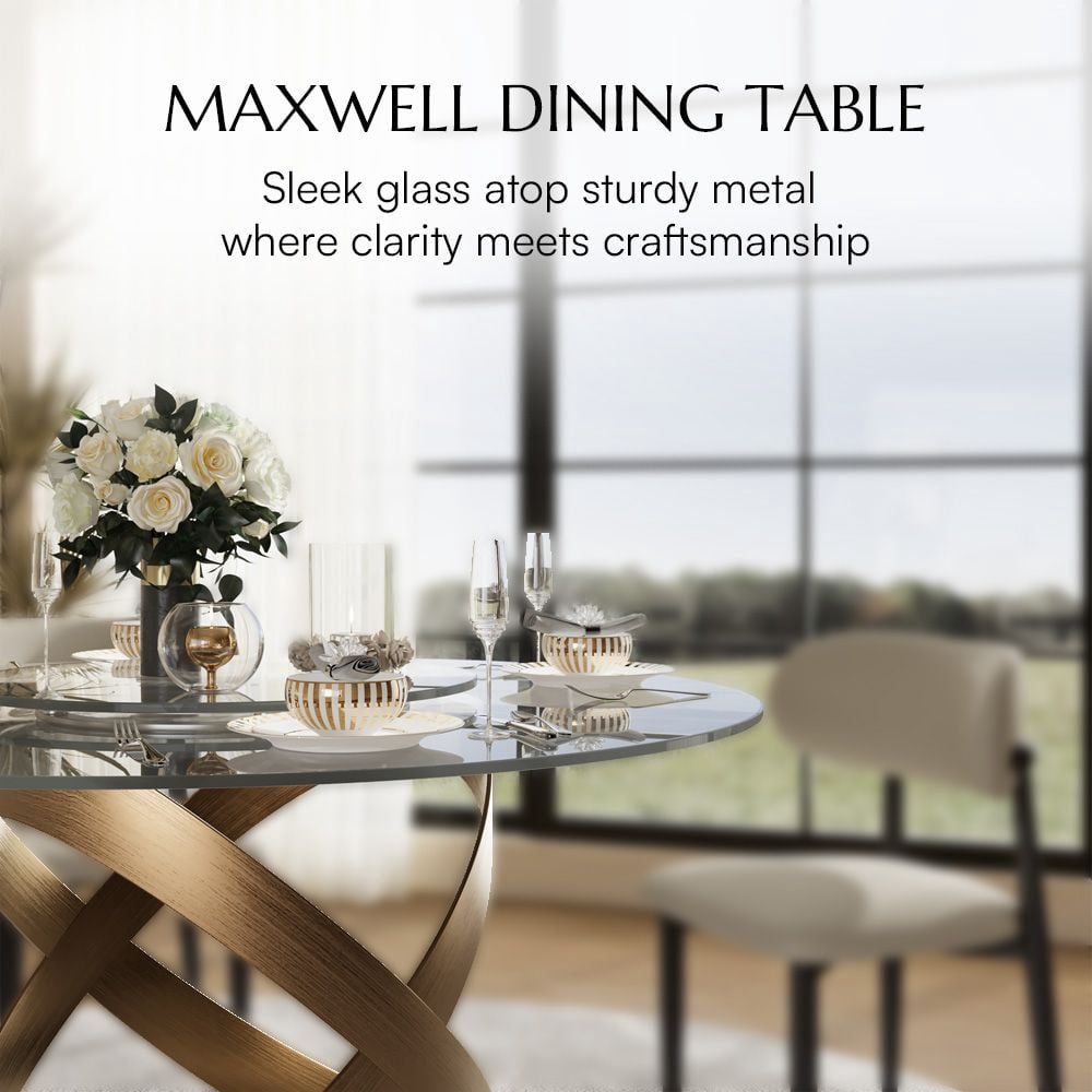 POVISON-Maxwell - Round Tempered Glass Dining Table