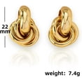 thumbnail image 6 of Celvieroot Gold Hoop Earrings for Women -Chunky Gold Hoop Earrings for Women -Hypoallergenic 18k Gold Plated Earrings -Knot Link Circle Geometric Drop Dangle Earrings Trendy Jewelry Fashion Gifts, 6 of 6