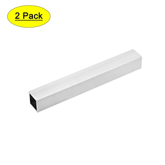 Unique Bargains 6063 Aluminum Square Tube 25mmx25mmx1.2mm Wall Thickness 200mm Length Seamless Straight Tubing 2 Pcs