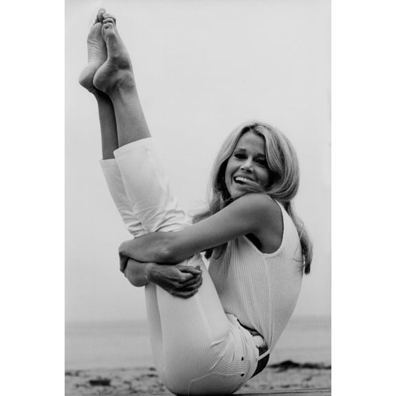 Jane Fonda with her legs raised Photo Print  (24 x 30)
