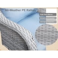 thumbnail image 3 of PARKWELL Patio Rattan Seat Sofa Cushioned Loveseat,Outdoor Wicker Furniture,Light Blue, 3 of 6