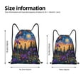 thumbnail image 2 of Kdxio Cosmic Irises At Twilight Print Drawstring Backpack Bag,Waterproof Draw String Back Sack, Gym Drawstring Bags Swim Bag For Unisex, 2 of 5