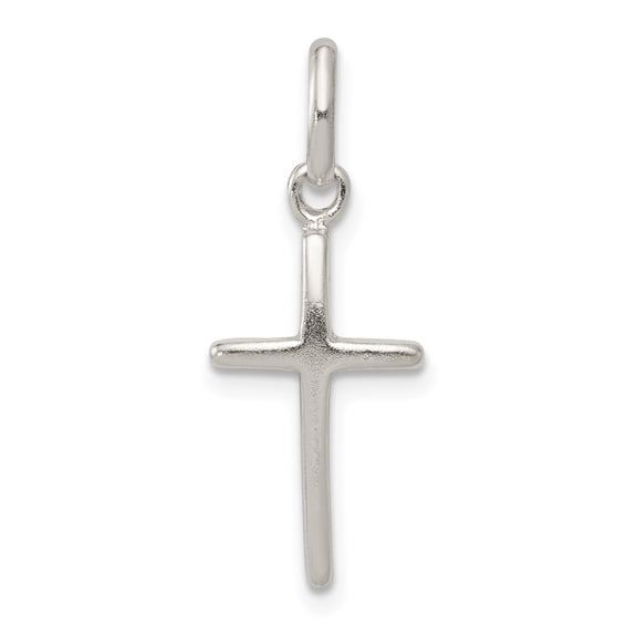 Sterling Silver Polished Cross Charm QC8252