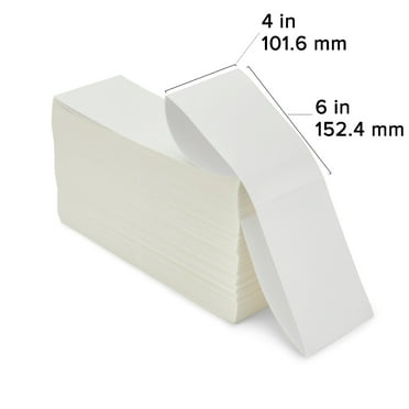Zebra Direct Thermal Barcode Label, 4" x 6" Paper Label, Fanfold 2,000 Labels Per Pack, 2 Packs