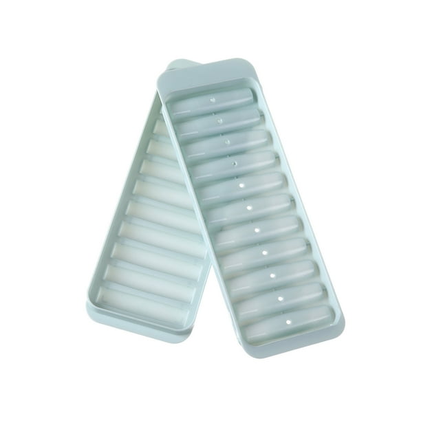 Bandeja de hielo flexible con 11 ranuras para la preparación de bebidas en casa. Molde de plástico para agua, zumos y cócteles con 11 compartimentos para uso en cocina, bar y fiestas. Fácil desmolde.