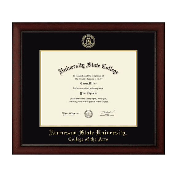 Framerly - KSU Arts Diploma Frame with Black and Gold Mat