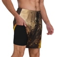 thumbnail image 3 of Picia Apocalyptic Skull Soldier pattern Mens Swim Trunks with Compression Liner Stretch Beach Shorts Quick Dry with Zipper Pockets No-Chafing Board Shorts-Medium, 3 of 9