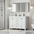 thumbnail image 2 of Eclife 48" Freestanding Bathroom Vanity Set with Resin Double Sink Top, PU Paint, Water Saving Faucet, White, 2 of 11