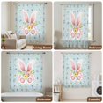 thumbnail image 6 of Easter Sheer Curtains 108" Extra Long, Spring Rabbits Ears Feet Flowers Wooden Grain Light Filering Curtains, Privacy Drapes Simi Floor to Veiling Curtain for Living Room Large Window Treatment, 6 of 9