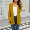 thumbnail image 2 of iOPQO Ladies Cardigan Sweaters Open Front Cardigan for Women Knitted Cardigan Lightweight Sweaters for Women Soft Cardigans for Women Long Sweater Cardigan Women Light Cardigan Yellow M, 2 of 9