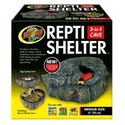 Zoo Med Repti Shelter 3-in-1 Cave Terrarium Hideaway, Medium Size