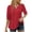 Red, variant on Lixiuxyad A Plain Colored Casual Top With Puffed Sleeves And A V Neck Five Quarter Sleeve T Shirt For Ladies Dressy Casual,Green L