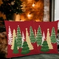 thumbnail image 6 of Red Christmas Pillow Covers 16 x 16 Inch Set of 2 White Gold Green Colorful Christmas Trees Throw Pillow Covers Xmas Winter Holiday Decorative Pillow Covers Cushion Cases for Sofa Couch, 6 of 6