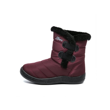 

Fangasis Womens Ladies Ankle Boots Snow Winter Warm Non-slip Flat Shoes Lined Size