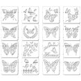 thumbnail image 1 of 16 plantillas de mariposas reutilizables, plantillas de mariposas, plantillas de arte para pintar, manualidades, decoración de pared DIY (6 plateadas, 6 plateadas), 1 of 5