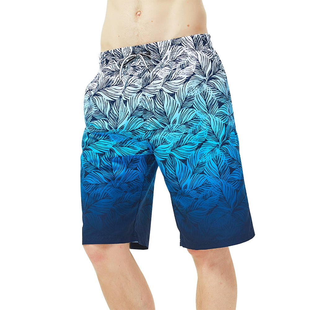 Japanese Elements Floral Mens Swim Trunks Quick Dry Beach Board Shorts with Drawstring Pocket 