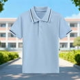thumbnail image 2 of KyCheLot Boys Girls School Shirts Cotton Breathable Button Collared Short Sleeve Uniform Tshirts for 3-15 Years, 2 of 5