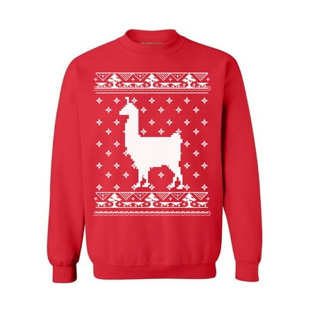 Awkward Styles Llama Christmas Sweatshirt Funny Christmas Llama Sweater Xmas Party Gifts for Men Women's Ugly Christmas Sweater Xmas Animal Sweater Funny Llama Gifts Alpaca Lovers Xmas