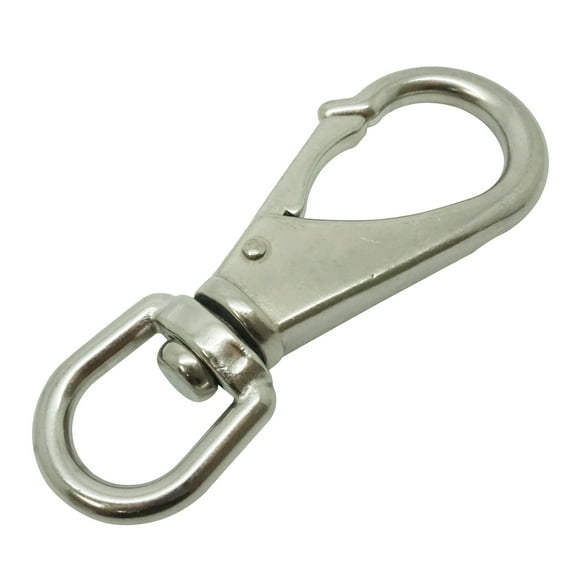 11.8cm Stainless Steel Swivel Eye Snap Hook Marine Clip Size #3, 16mm Opening