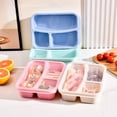 thumbnail image 4 of MORESEC Boîte à Lunch Divisée 4 Pcs Compatible Micro-Ondes avec Couvercle, Contenant Bento à 3 Compartiments pour Préparation de Repas Salade Fruits et Collations, Contenant de Rangement Alimentaire en Plastique Portable pour l'École le Travail le Bureau le Pique-Nique, 4 of 9