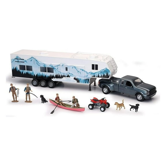 Toys Die Cast Pick Up Truck with Trailer and Accessories