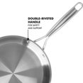 thumbnail image 4 of Babish 12-Inch Tri-Ply Stainless Steel Frying Pan with Lid â Professional Grade Skillet for Searing, SautÃ©ing & Even Heat Cooking, 4 of 6