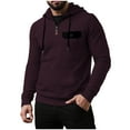 thumbnail image 2 of Handshe Men's Half-Zip Hooded Sweatshirt, Solid Color Casual Pullover with Decorative Pockets, Long Sleeve Athletic Wear for Outdoor Activities and Gym Workouts, 2 of 6