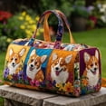 thumbnail image 2 of Dwellin Tote Bag for Women Lightweight Puffy Quilted Canvas Handbags Cute Dog Cat Print Shoulder Top Handle Satchel for Work Travel J-L 18X9X9, 2 of 7