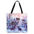 thumbnail image 1 of Tote Bag Wolf-Gran Capacidad Lino, 1 of 3