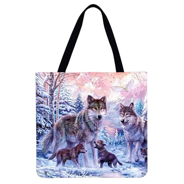 Tote Bag Wolf-Gran Capacidad Lino