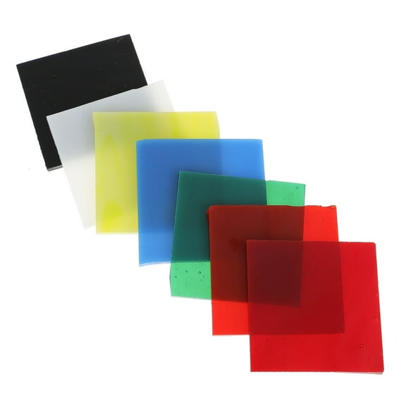 LABSERRON Craft Glass Fusing Glass Sheet Assorted Color 7Pcs 2In