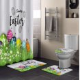 thumbnail image 2 of FMSHPON Colorful Eggs on Spring Grass 4 Piece Bathroom Set Shower Curtain Bath Rug Contour Mat and Toilet Lid Cover, 2 of 7