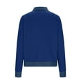 thumbnail image 5 of YHAJDS Long Sleeve Shirts Women Solid Color Denim Panel Turn Down Collar Top, 5 of 5
