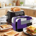 thumbnail image 3 of Purple Grey Geometric Toaster Cover 2 Slice, Modern Black White Abstract Art Dustproof Bakeware Oven Protector with Top Hook, Waterproof Small Kitchen Appliance Toasters Dust Cover, 12"x7.5"x8", 3 of 9