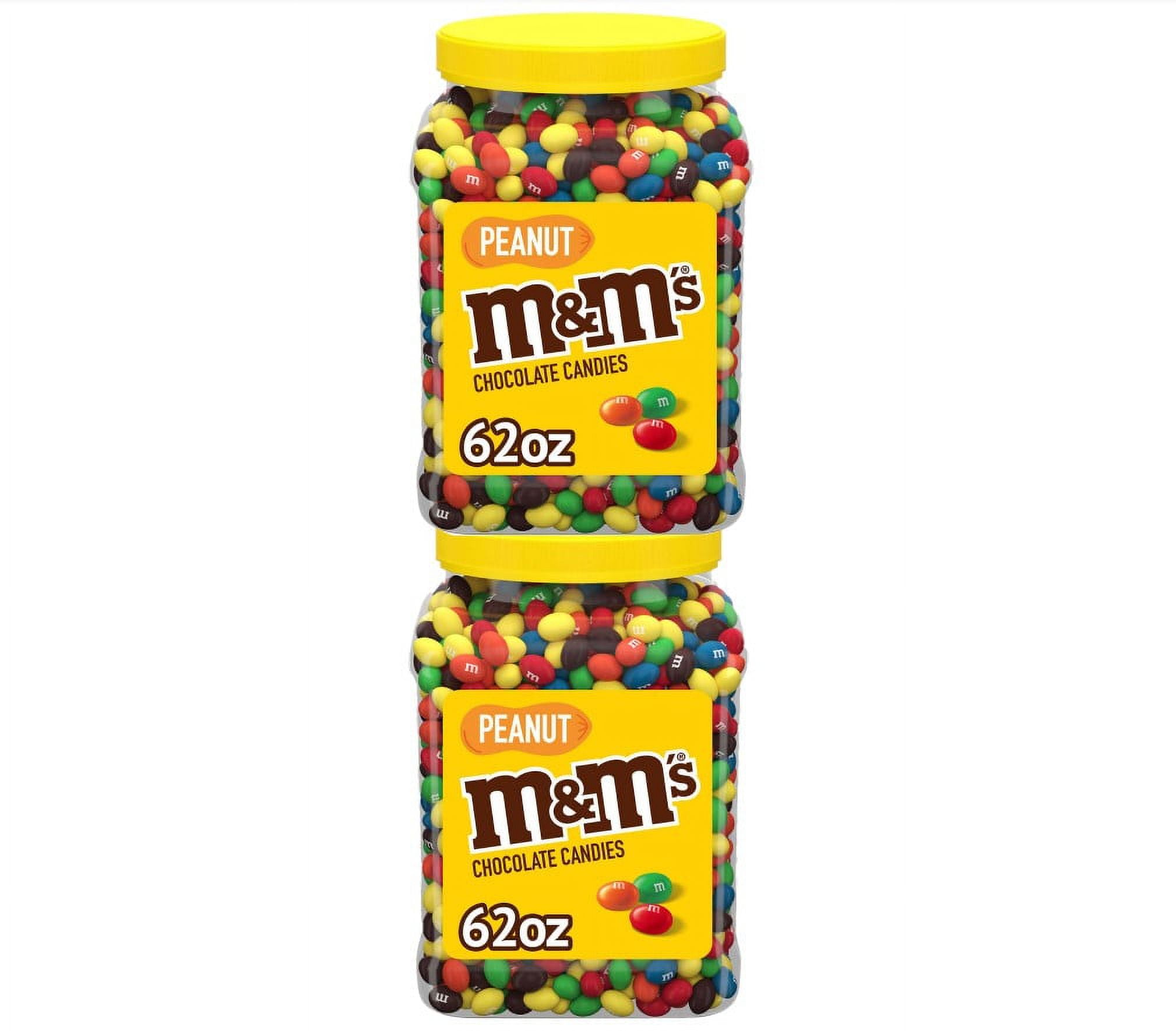 2 PACK | M&M's Peanut Chocolate Candy, Plastic Pantry Size Jar (62 oz.)