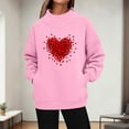thumbnail image 4 of Yievot Valentines Sweatshirts for Women Oversized Casual Mock Neck Pullover Sweatshirts Long Sleeve Holiday Vacation Graphic Tops, 4 of 5