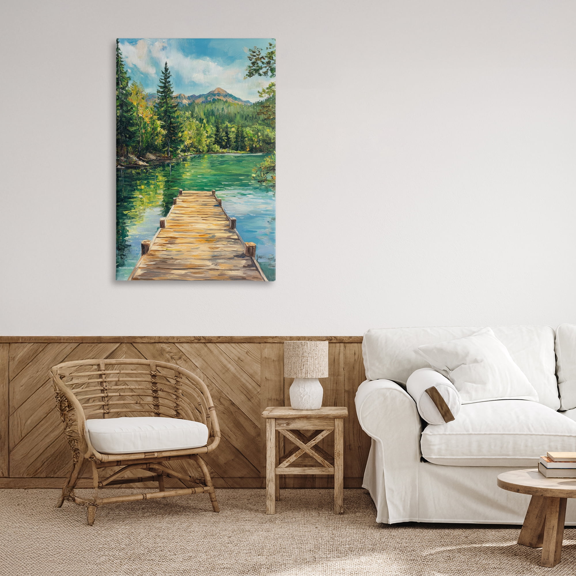 Stupell Industries Sunlit River Dock Canvas Wall Art, design by Petal Prints Design