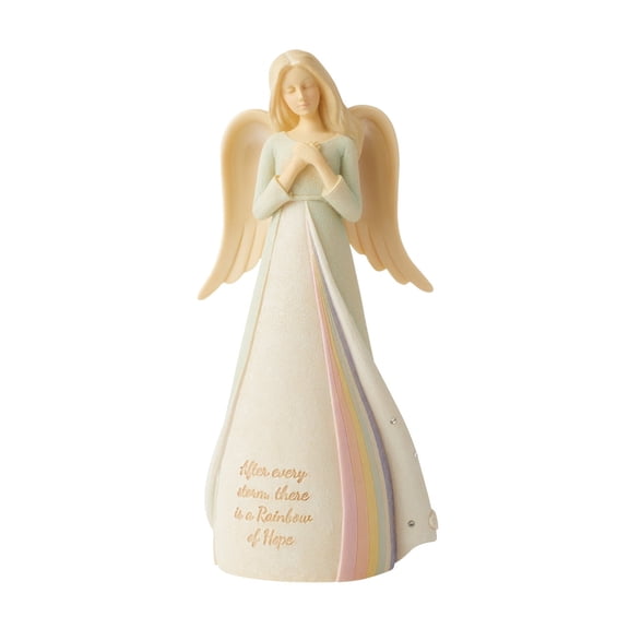 Enesco Foundations Rainbow Angel Resin Bereavement Figurine 7.5in H
