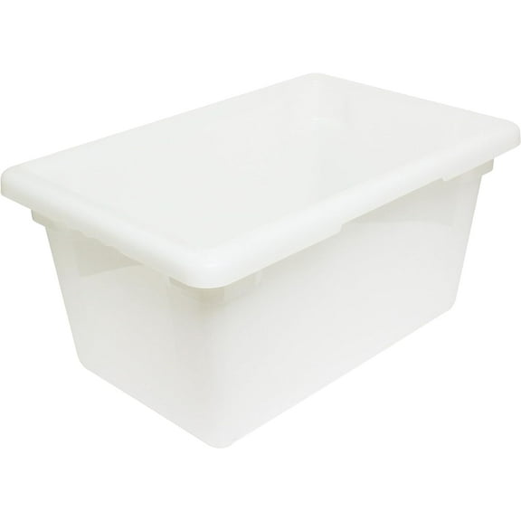 TrueCraftware- 4.75 Gallon White Food Storage Box Polypropylene 12" X 18" X 9"- Food Storage Container Meal Prep Containers Reusable for Home Cafeteria Kitchen Organization Dishwasher Safe