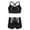 Black, variant on DPOIS Kids Girls Sequins Sports Dance Outfit Crop Top Booty Shorts Lake_Blue 8-10