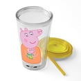 thumbnail image 5 of CafePress - Peppa Pig: Holding Baby - 16 Ounce Classic Clear Insulated Double Wall Tumbler Cup with Lid Straw , Reusable, 5 of 5