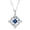 Dark Blue, variant on Stainless Steel Witches Knot Birthstone Necklace Cubic Zirconia Wiccan Witchcraft Pendant Jewelry For Outdoor Travel Hiking(Sky Blue-2.3Cm)