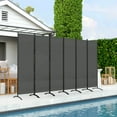 thumbnail image 2 of Outsunny 6 Panel Folding Privacy Screen, UV30+ Room Divider, Dark Grey, 2 of 10